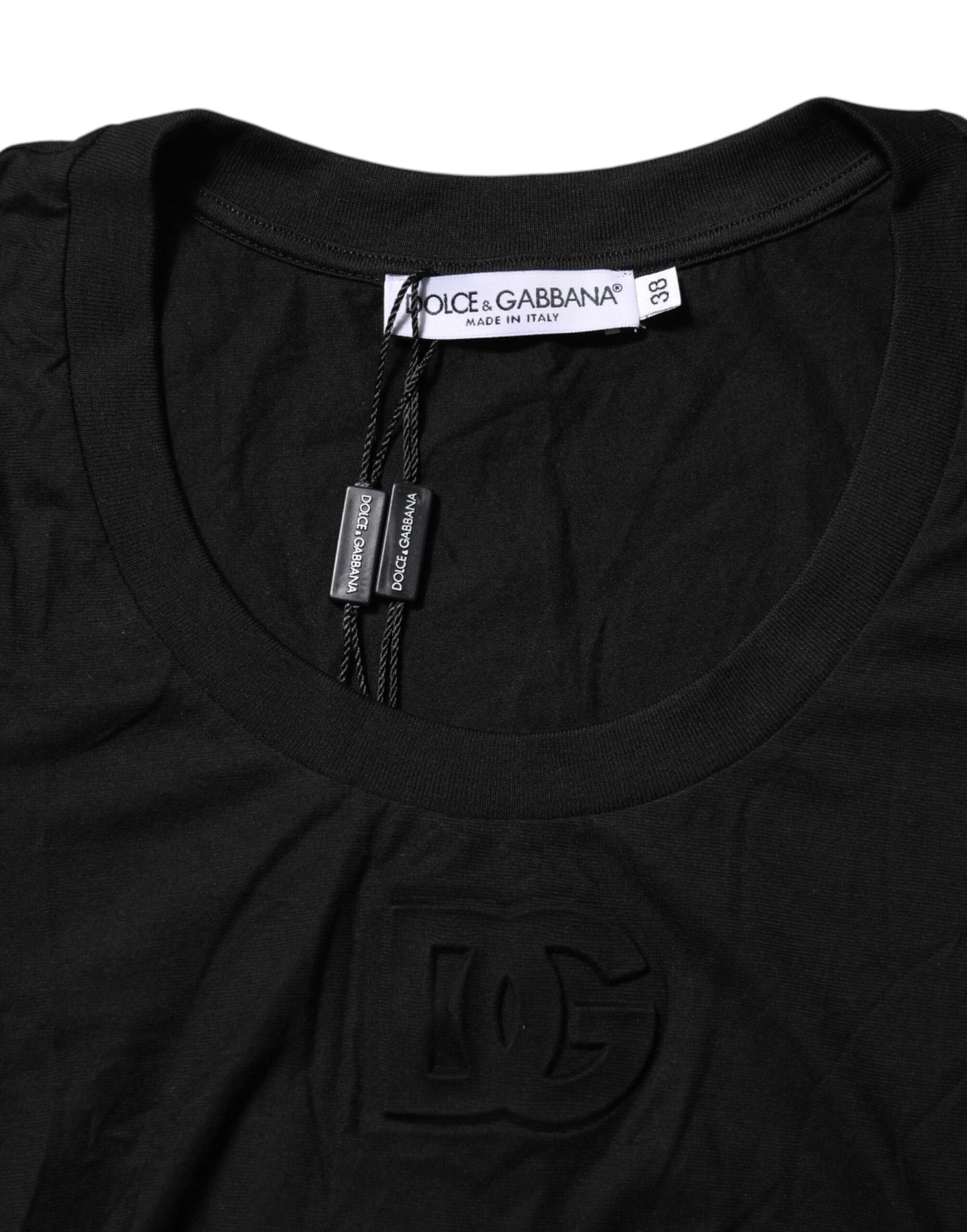 Dolce & Gabbana Black Cotton Short Sleeves Round Neck T-shirt by Dolce & Gabbana