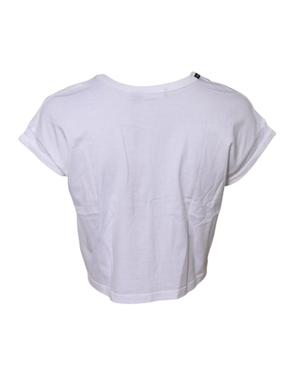 Dolce & Gabbana White Cotton Short Sleeves Cropped T-shirt by Dolce & Gabbana