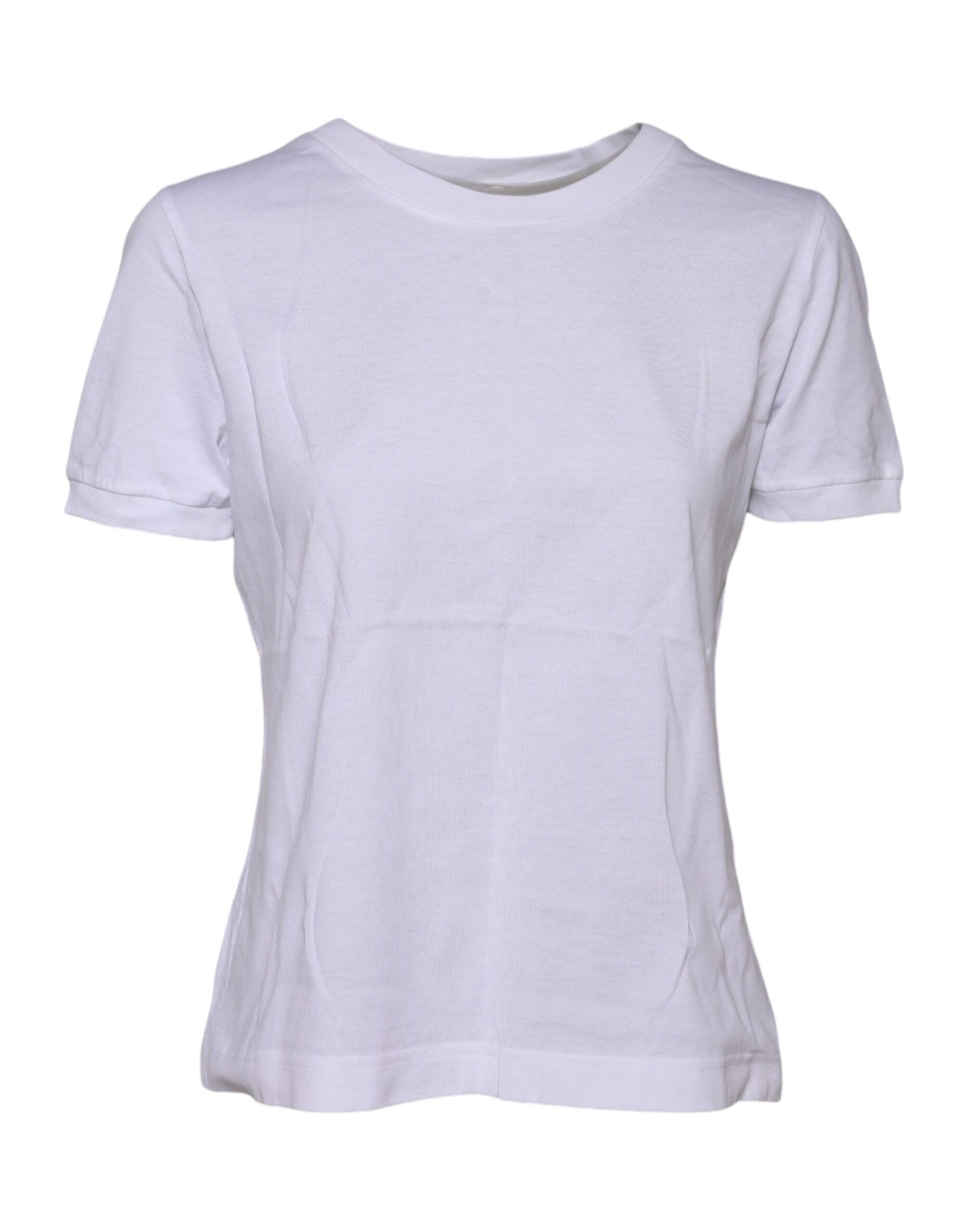 Dolce & Gabbana White Cotton Round Neck Short Sleeves T-shirt by Dolce & Gabbana