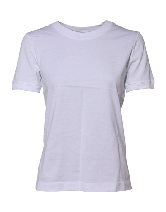 Dolce & Gabbana White Cotton Round Neck Short Sleeves T-shirt by Dolce & Gabbana