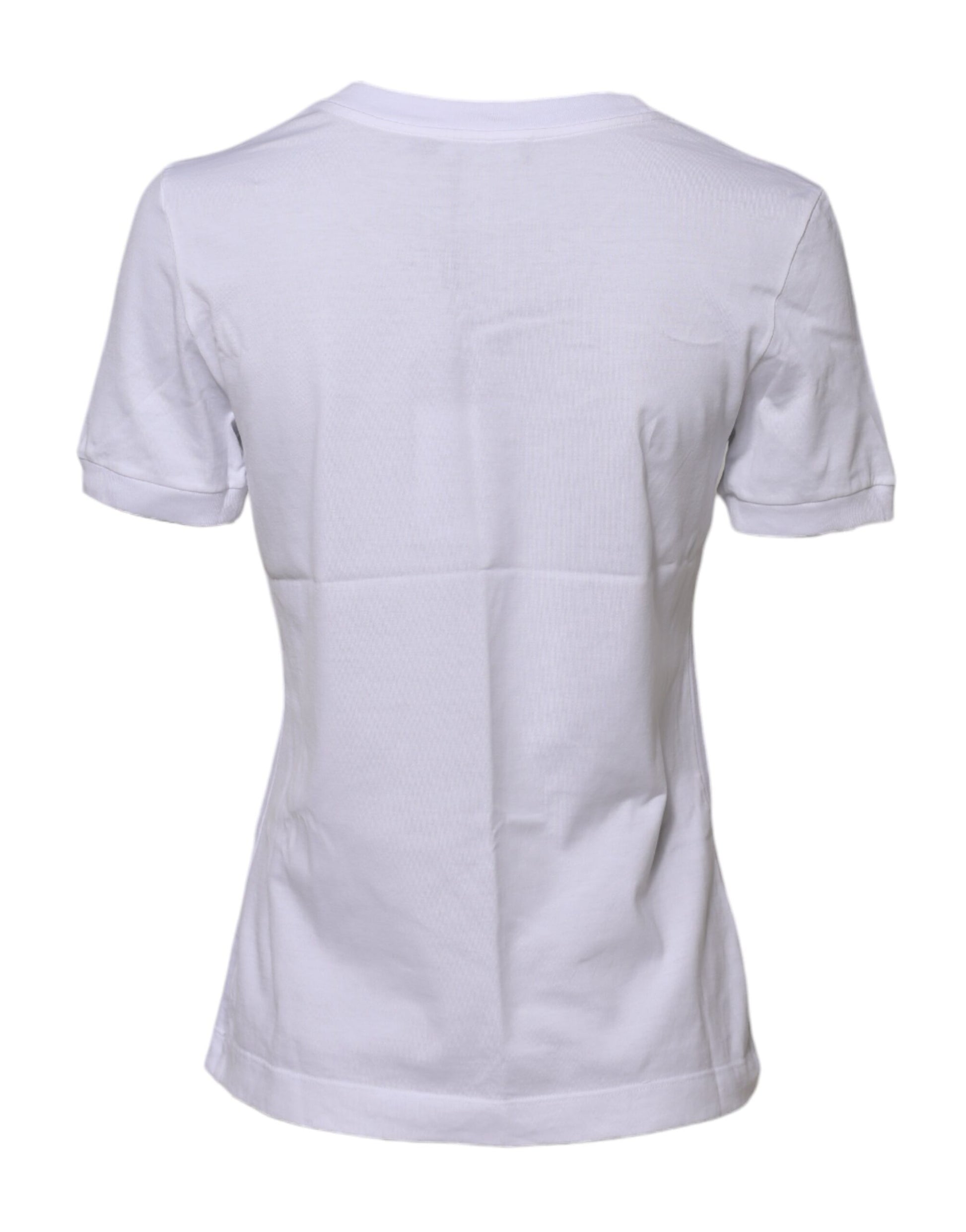 Dolce & Gabbana White Cotton Round Neck Short Sleeves T-shirt by Dolce & Gabbana
