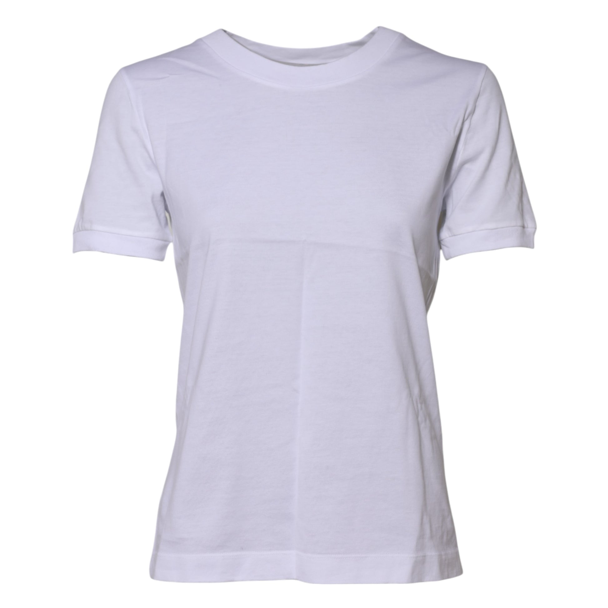 Dolce & Gabbana White Cotton Round Neck Short Sleeves T-shirt by Dolce & Gabbana