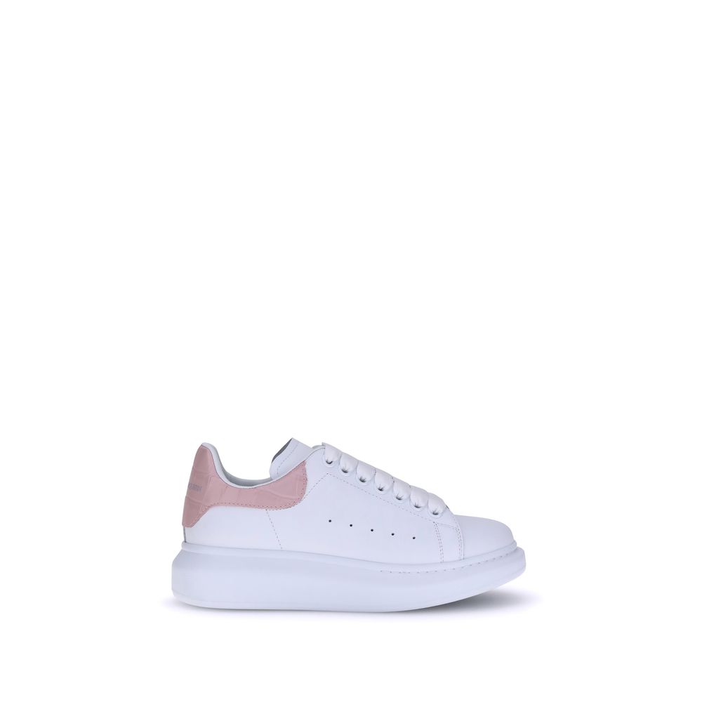 Alexander McQueen Leather Sneakers White Pink Accents