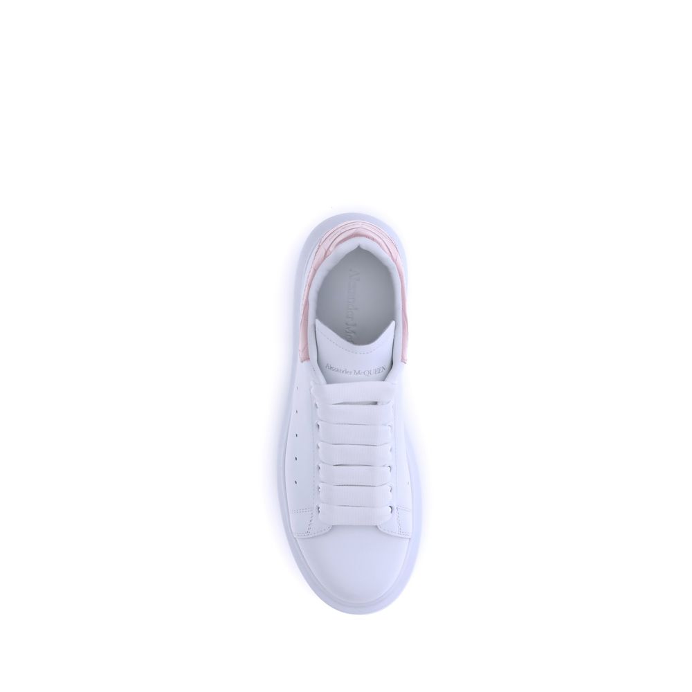 Alexander McQueen Leather Sneakers White Pink Accents