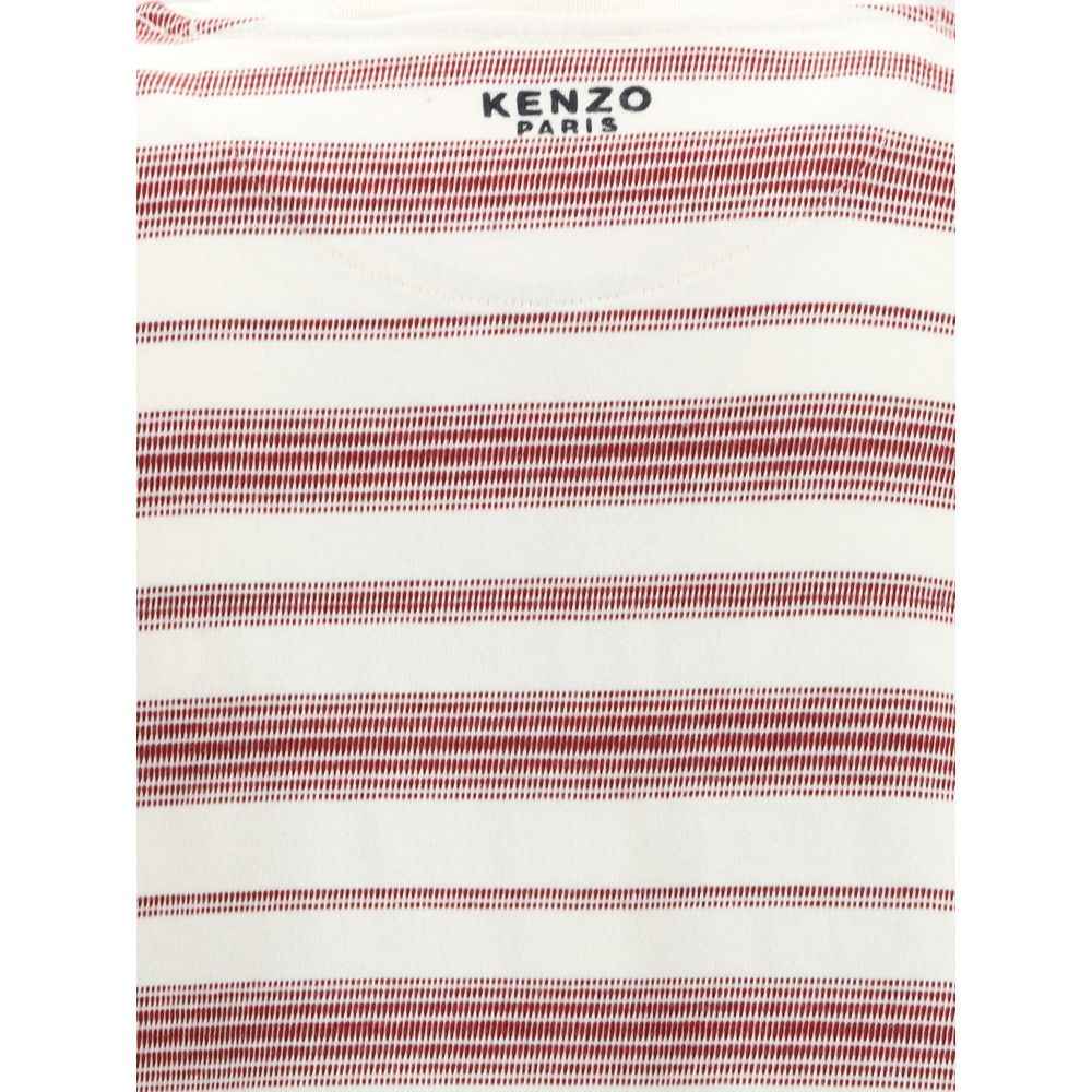 Kenzo Cotton Long Sleeve Jersey Striped With Flower