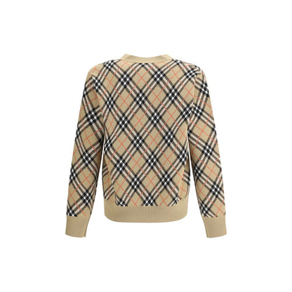 Cardigan en laine à carreaux d'archives Burberry