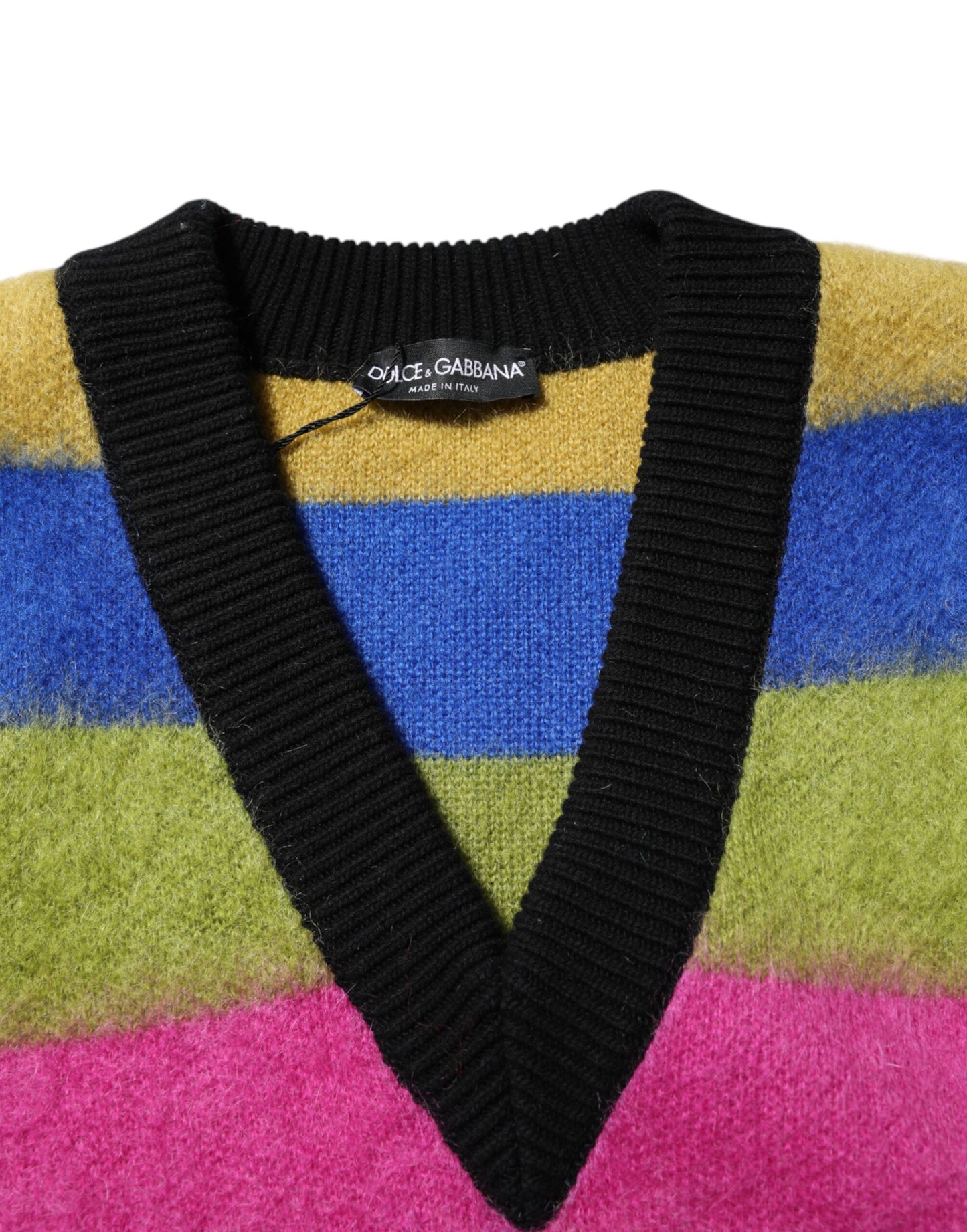 Dolce & Gabbana Multicolor Glitch Design Pullover Sweater by Dolce & Gabbana