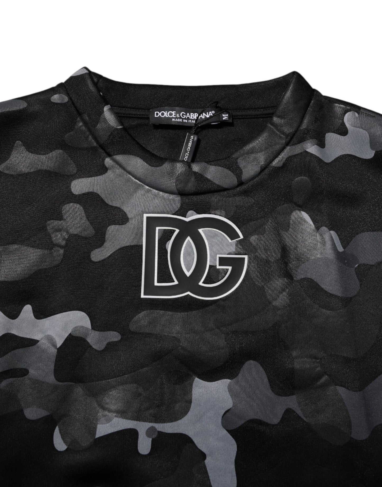Dolce &amp; Gabbana Black Camouflage Pullover Sweatshirt Sweater