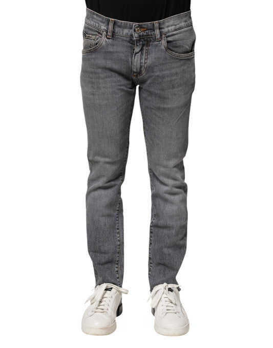Jean skinny en coton gris Dolce &amp; Gabbana