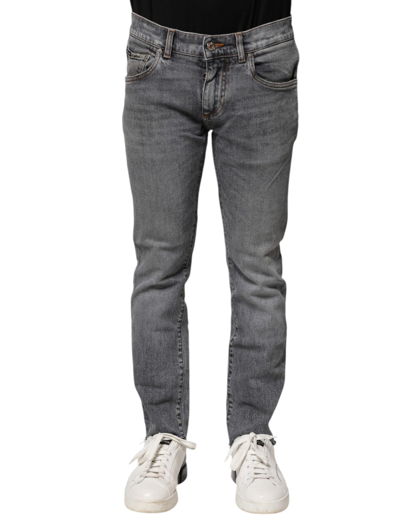 Jean skinny en coton gris Dolce &amp; Gabbana