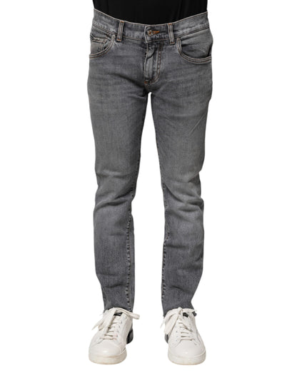 Jean skinny en coton gris Dolce &amp; Gabbana