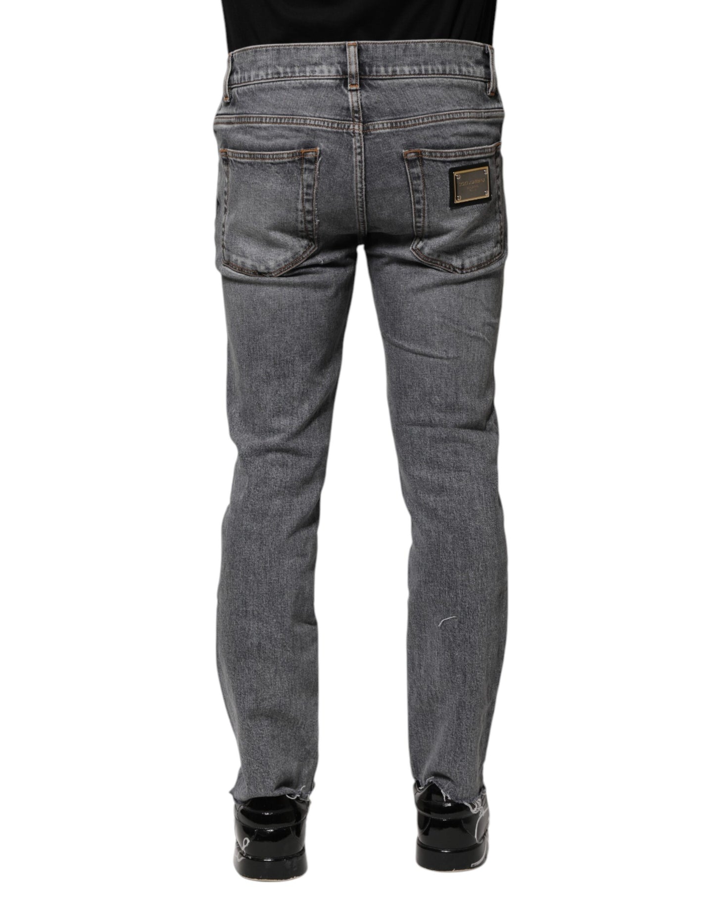 Jean skinny en coton gris Dolce &amp; Gabbana