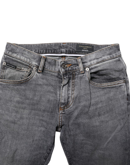 Jean skinny en coton gris Dolce &amp; Gabbana