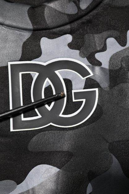 Dolce &amp; Gabbana Black Camouflage Pullover Sweatshirt Sweater