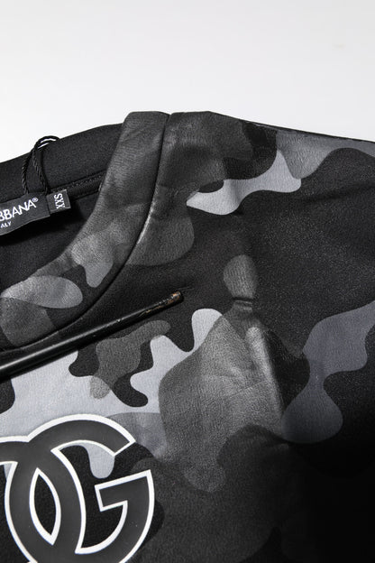 Dolce &amp; Gabbana Black Camouflage Pullover Sweatshirt Sweater