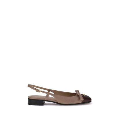 Valentino Garavani Valet Du Roi Leer Ballerinas Zwart