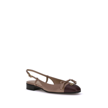Valentino Garavani Valet Du Roi Leer Ballerinas Zwart
