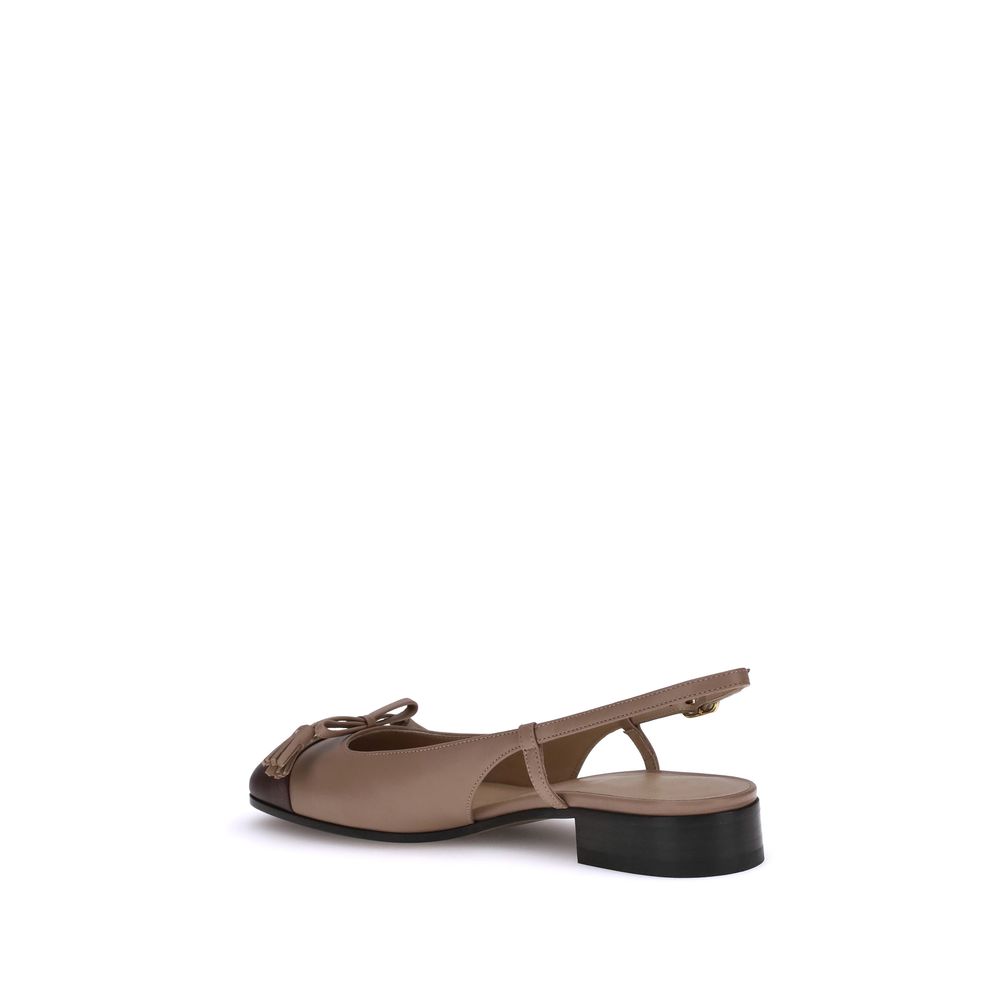 Valentino Garavani Valet Du Roi Leer Ballerinas Zwart