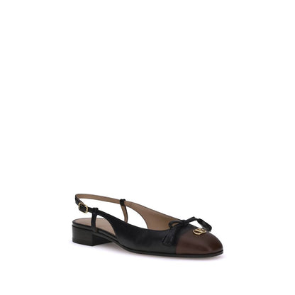 Valentino Garavani Valet Du Roi Leer Ballerinas Zwart