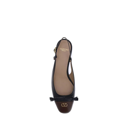 Valentino Garavani Valet Du Roi Leer Ballerinas Zwart