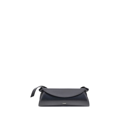 Jil Sander Cannolo Leather Shoulder Bag - Black Medium