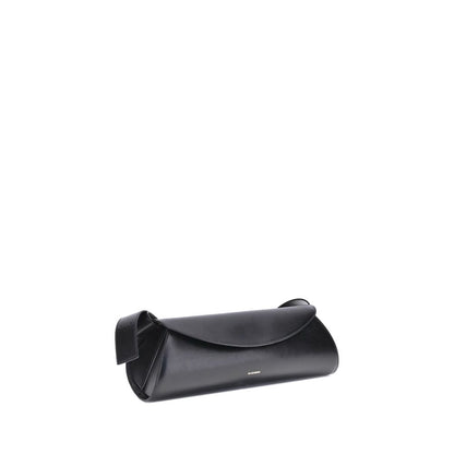 Jil Sander Cannolo Leather Shoulder Bag - Black Medium