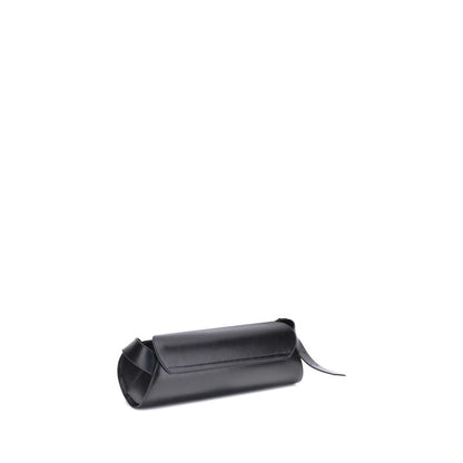 Jil Sander Cannolo Leather Shoulder Bag - Black Medium