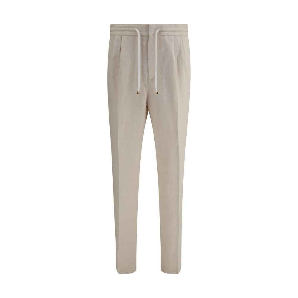 Brunello Cucinelli Linen Pants Drawstring Waist Elegant