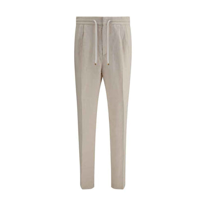 Brunello Cucinelli Linen Pants Drawstring Waist Elegant