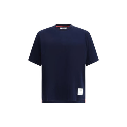 Thom Browne Oversized T Shirt Cotton Ribbed Crewneck Patch