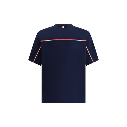 Thom Browne Oversized T Shirt Cotton Ribbed Crewneck Patch