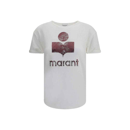 Koldi Linen T Shirt Marant Etoile Iconic Monogram Front