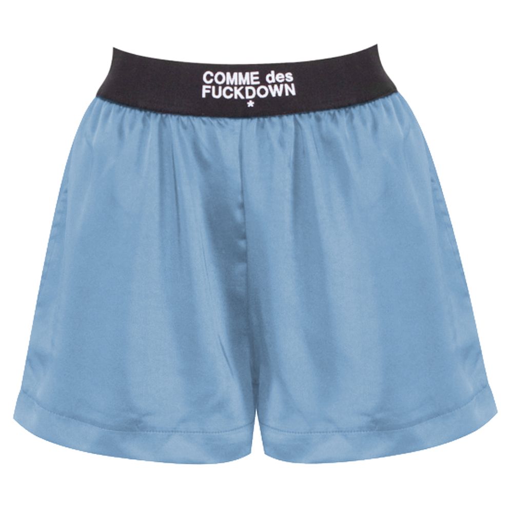 Short en polyester bleu Comme des Garçons Fuckdown