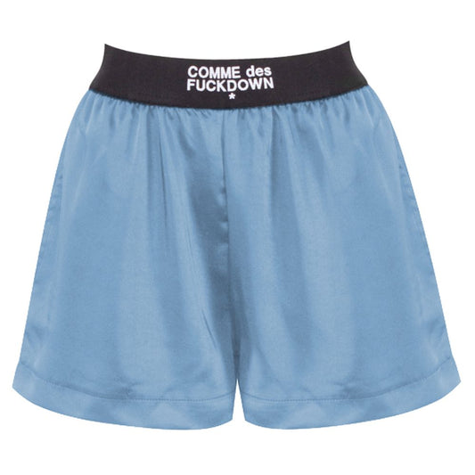 Short en polyester bleu Comme des Garçons Fuckdown