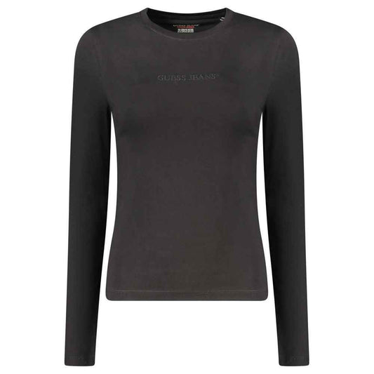 Guess Jeans Black Cotton Tops & T-Shirt