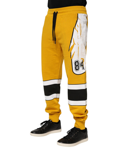 Pantalon de jogging imprimé en coton jaune Dolce &amp; Gabbana