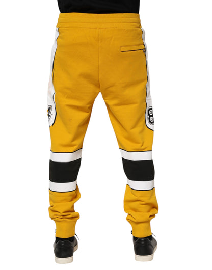 Pantalon de jogging imprimé en coton jaune Dolce &amp; Gabbana