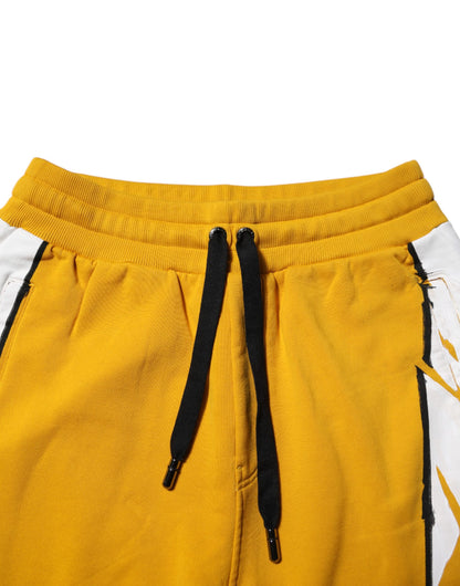 Pantalon de jogging imprimé en coton jaune Dolce &amp; Gabbana