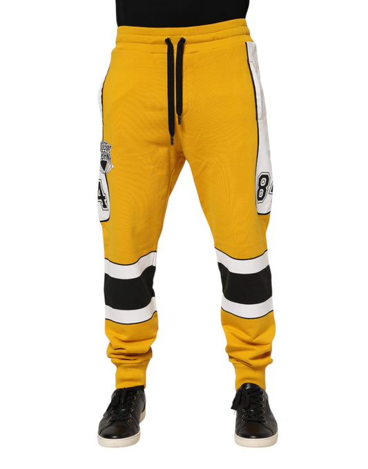 Pantalon de jogging en coton jaune imprimé Dolce &amp; Gabbana