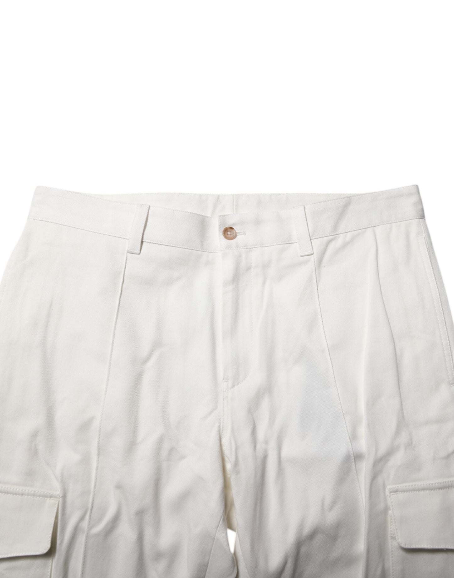 Dolce &amp; Gabbana White Cotton Jogger Cargo Skinny Men Pants