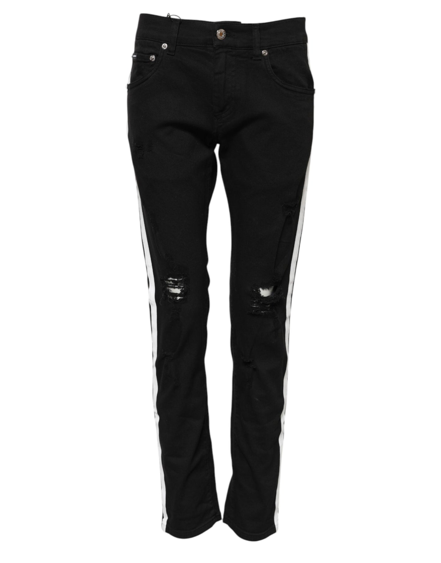 Jean skinny Dolce &amp; Gabbana noir à doublure blanche