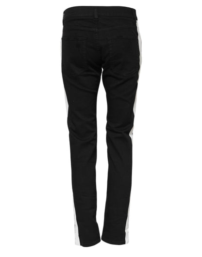 Jean skinny Dolce &amp; Gabbana noir à doublure blanche