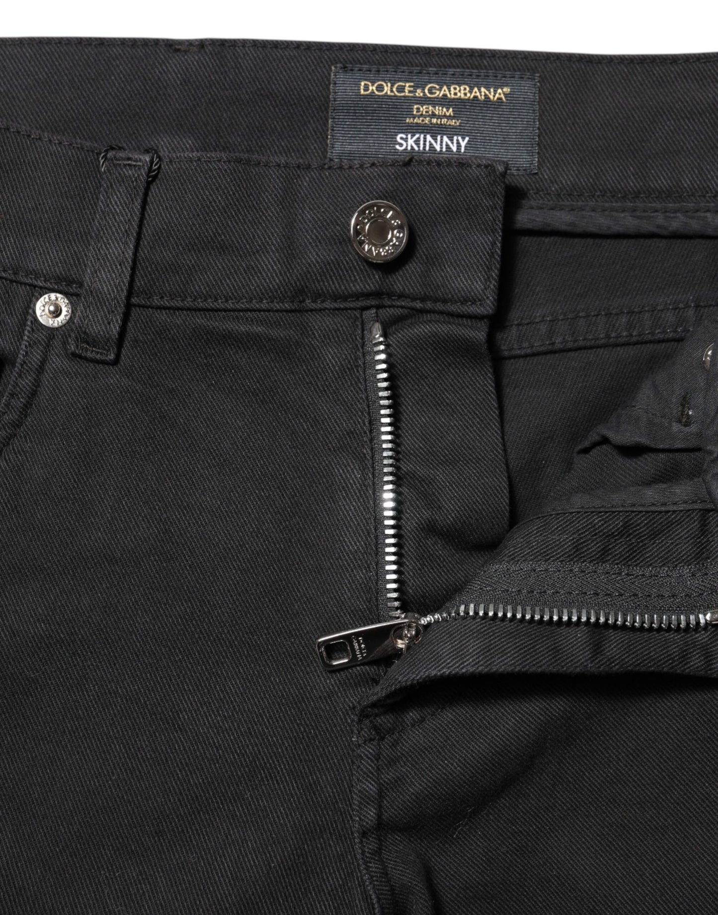 Jean skinny Dolce &amp; Gabbana noir à doublure blanche