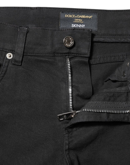 Jean skinny Dolce &amp; Gabbana noir à doublure blanche