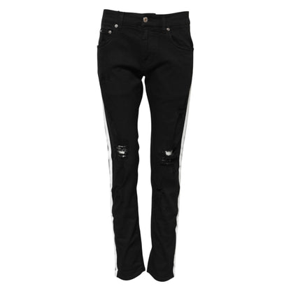 Jean skinny Dolce &amp; Gabbana noir à doublure blanche