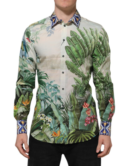 Dolce & Gabbana Multicolor Jungle Print GOLD Formal Shirt by Dolce & Gabbana
