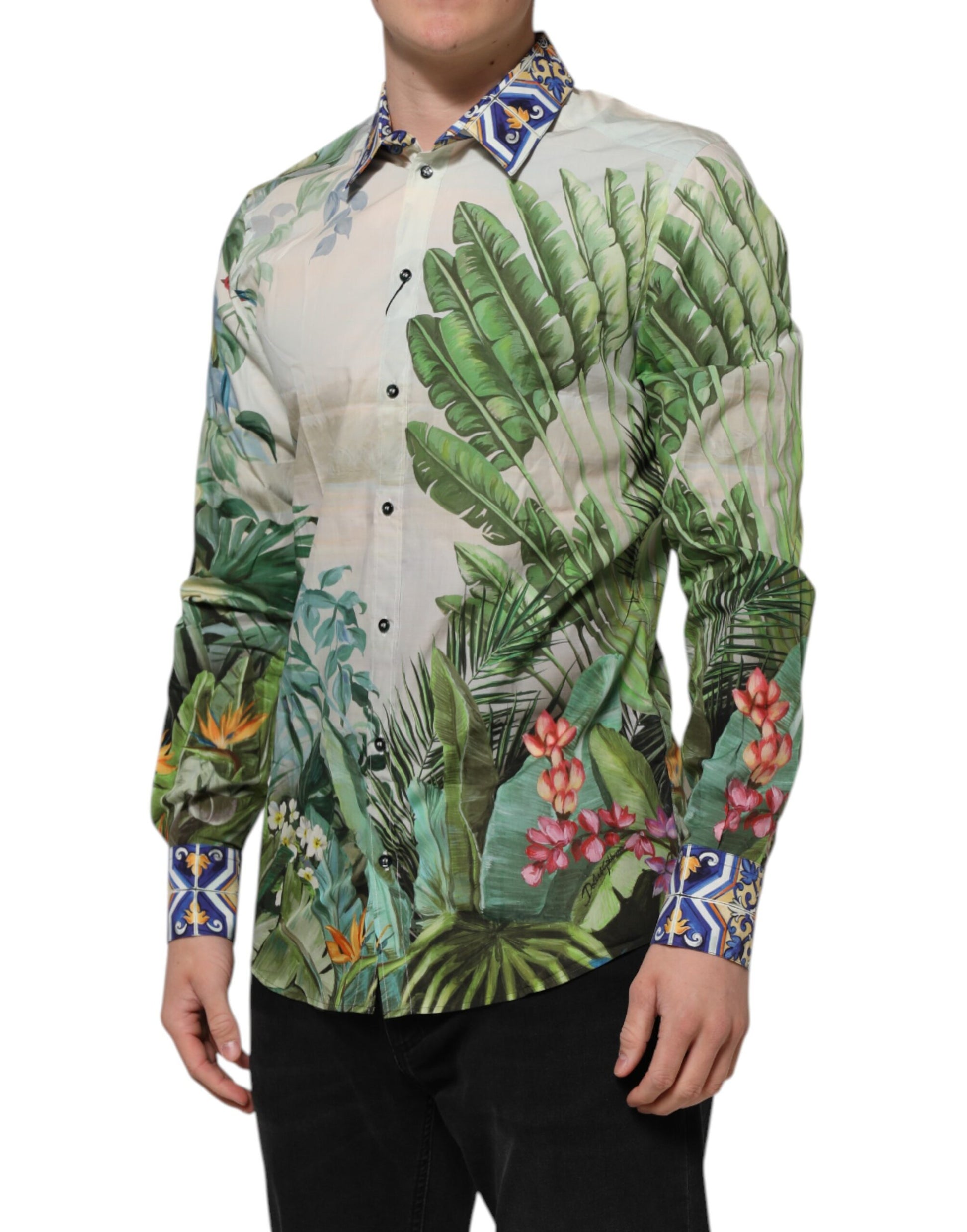 Dolce & Gabbana Multicolor Jungle Print GOLD Formal Shirt by Dolce & Gabbana