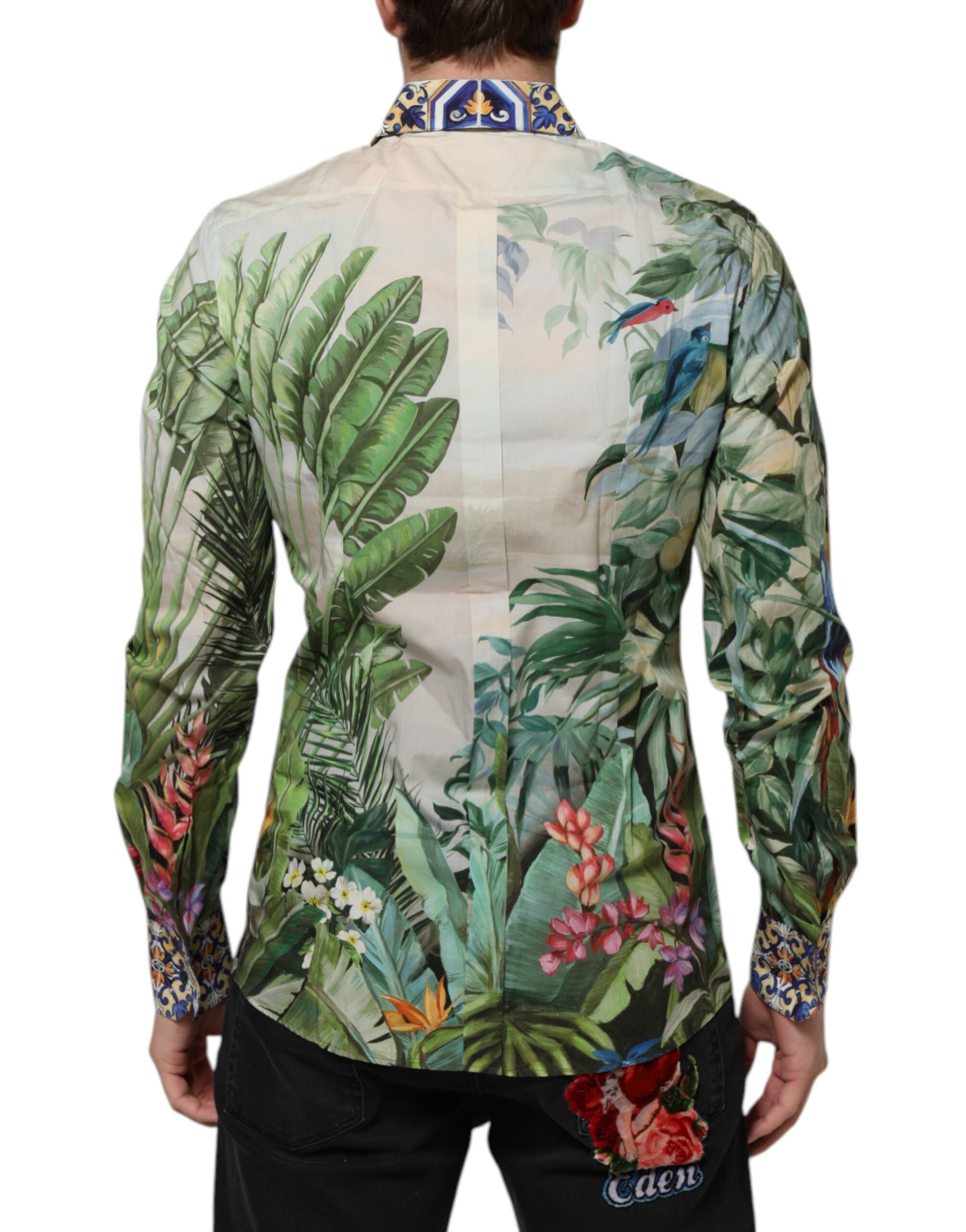 Dolce & Gabbana Multicolor Jungle Print GOLD Formal Shirt by Dolce & Gabbana