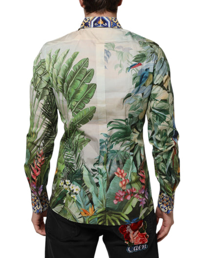 Dolce & Gabbana Multicolor Jungle Print GOLD Formal Shirt by Dolce & Gabbana