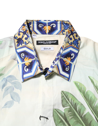 Dolce & Gabbana Multicolor Jungle Print GOLD Formal Shirt by Dolce & Gabbana